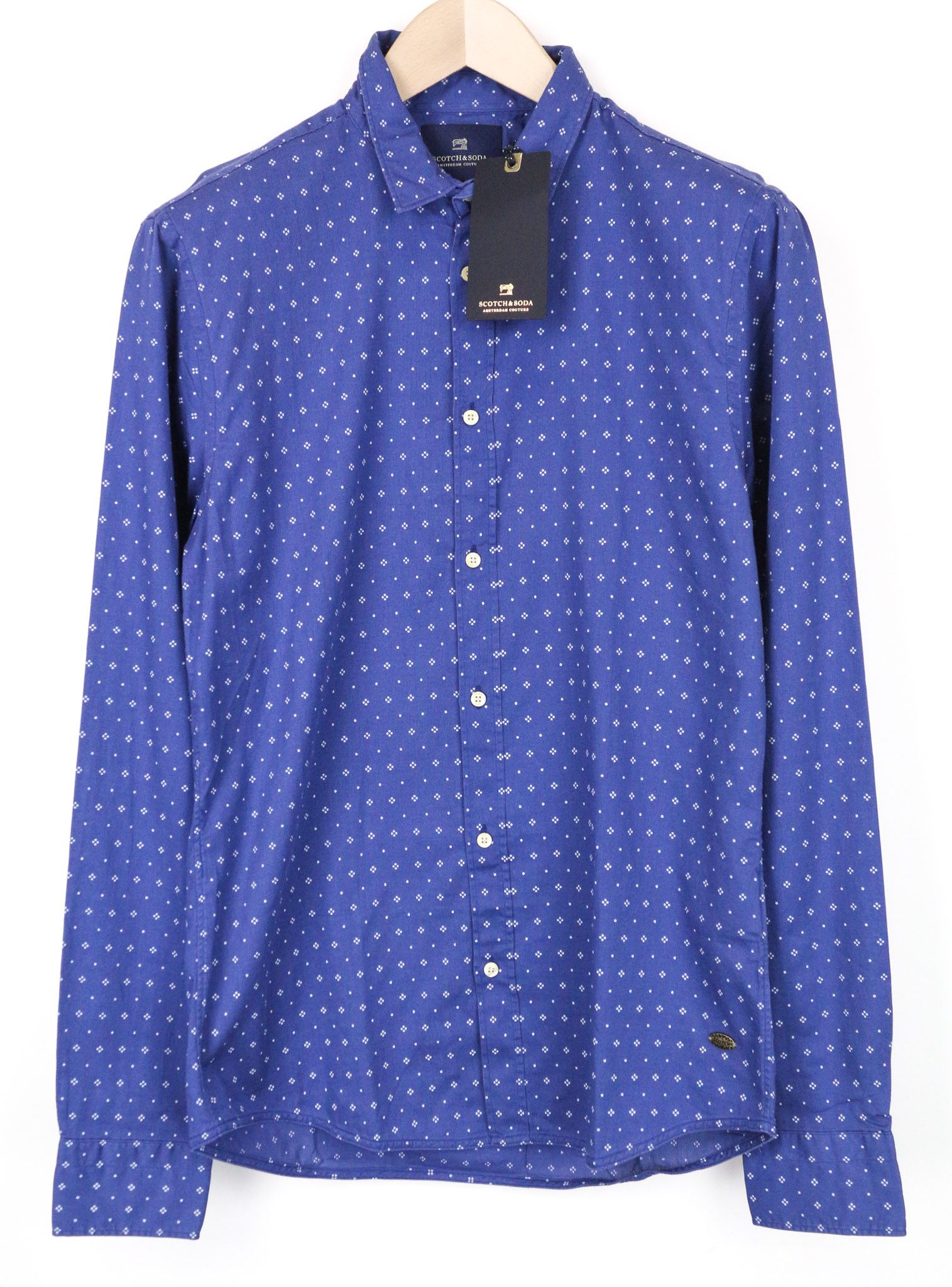 Scotch & Soda AMS COUTURE M Blue Cotton Patterned Shirt 74699 Size US M / EU 48-50 / 2 - 1 Thumbnail