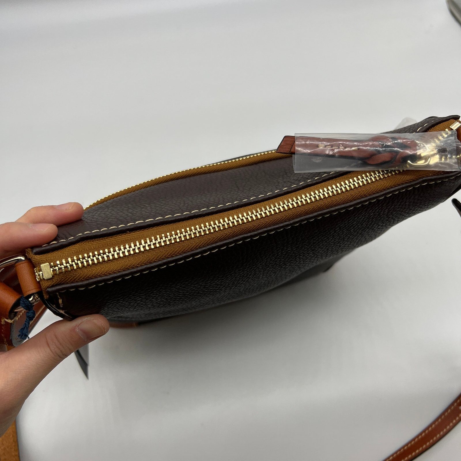 Dooney & Bourke Dooney & Bourke Pebble Leather Crossbody Purse Brown T'moro Size ONE SIZE - 7 Thumbnail