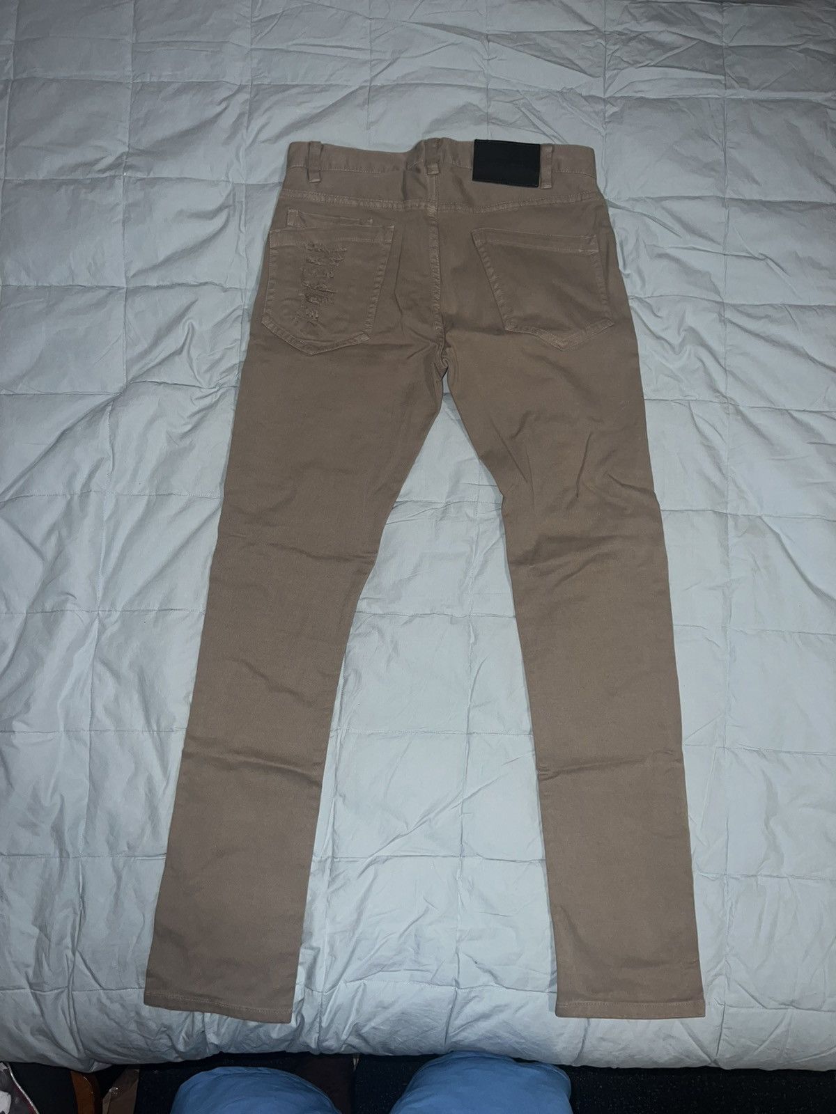 Helmut Lang Helmut Lang Distressed Khaki Skinny Pants Size US 29 - 2 Thumbnail