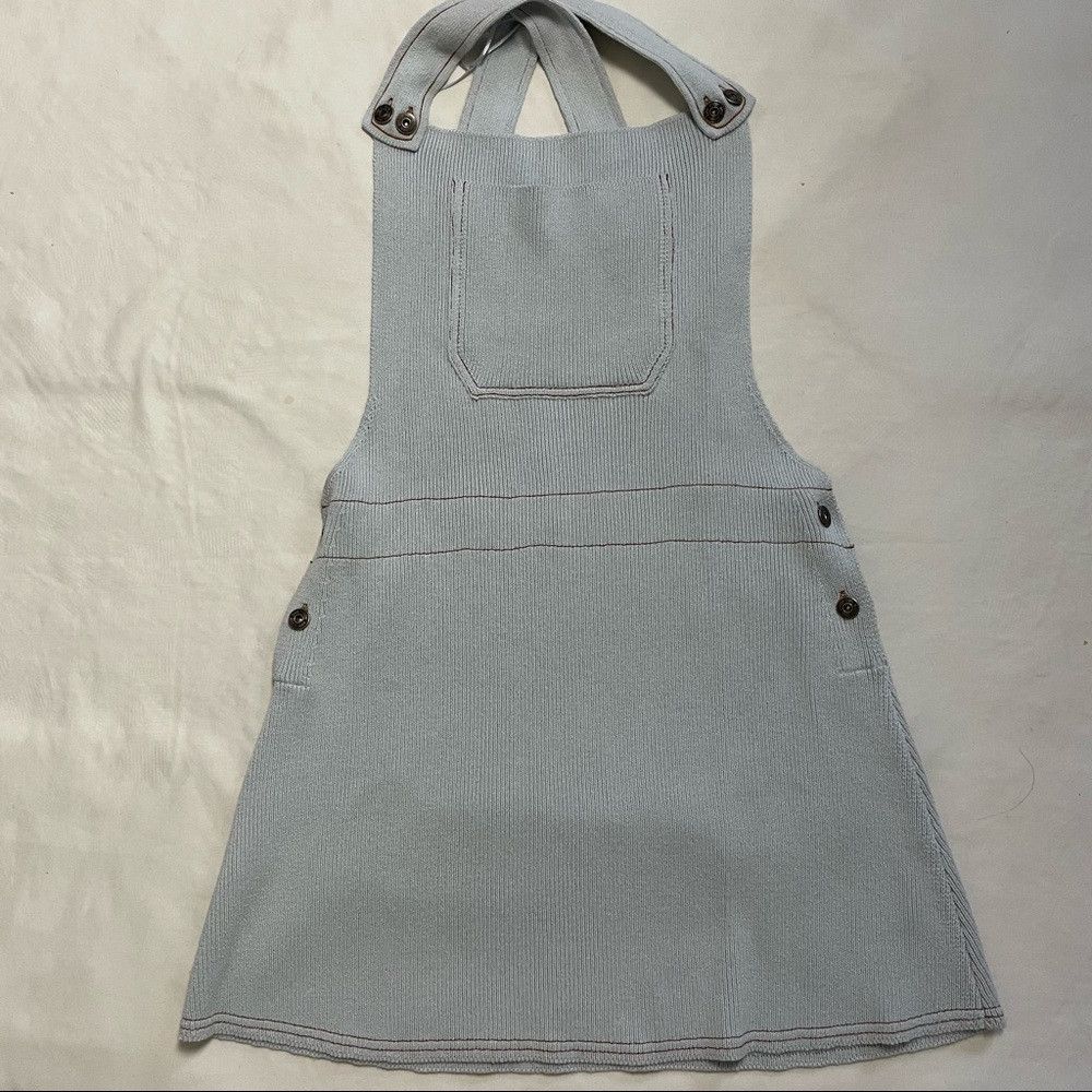 Zara NWT New Zara KNIT OVERALL Baby Blue DRESS Size L Size L / US 10 / IT 46 - 6 Thumbnail