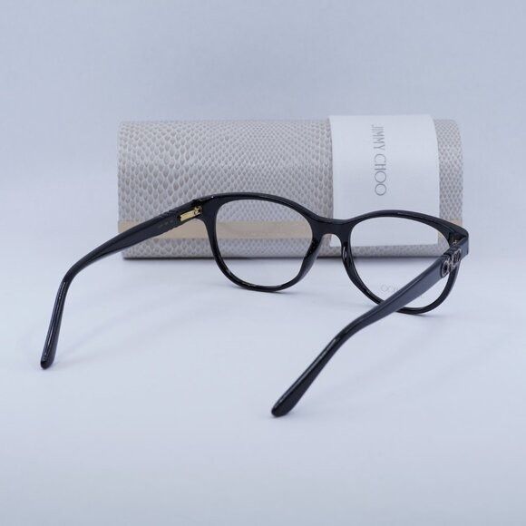 Jimmy Choo Jimmy Choo JC241 0807 00 Eyeglasses Black 52mm Square Frame Size ONE SIZE - 8 Thumbnail
