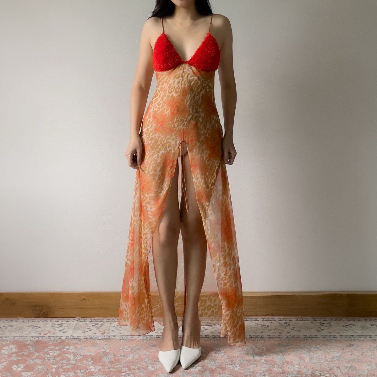 Victoria's Secret Victoria’s Secret Leopard Chiffon Slip Dress (M–L) Size L / US 10 / IT 46 - 7 Thumbnail