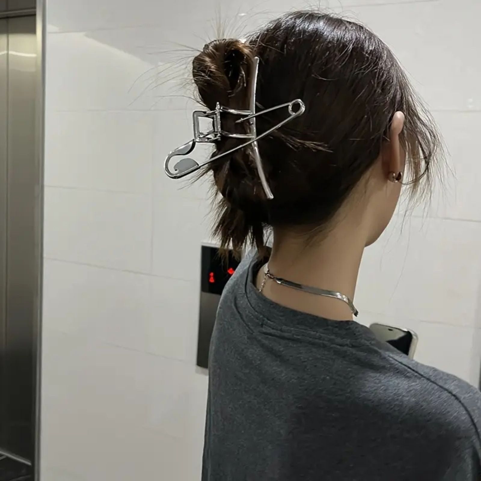Other Chic Punk Art Silver Metal Safety Pin & Claw Hair Clip Size ONE SIZE - 10 Thumbnail