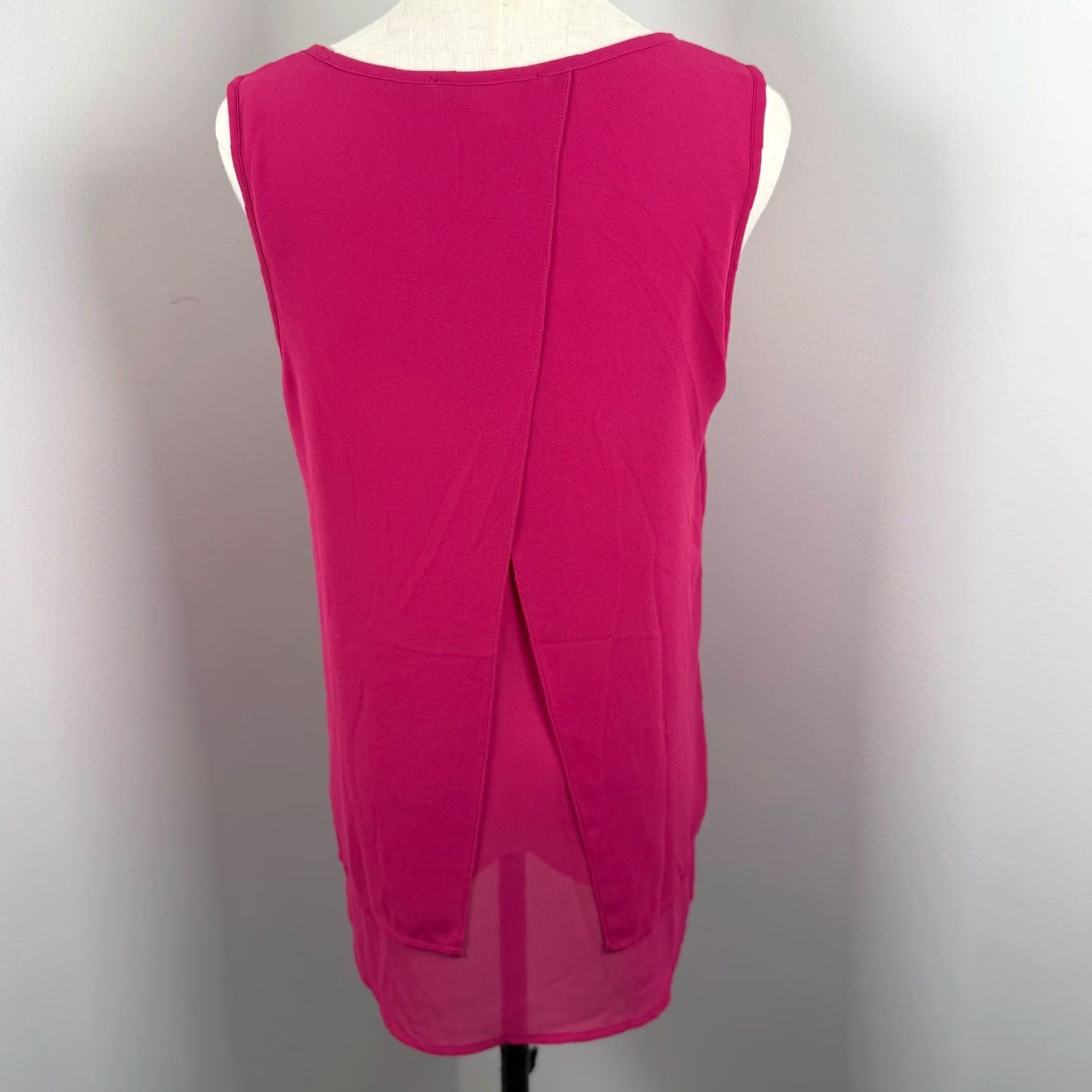 Vintage Michael Kors Tank Top Womens M Pink Magenta Split Back Layered Sleeveless Crew Neck Size M / US 6-8 / IT 42-44 - 3 Thumbnail