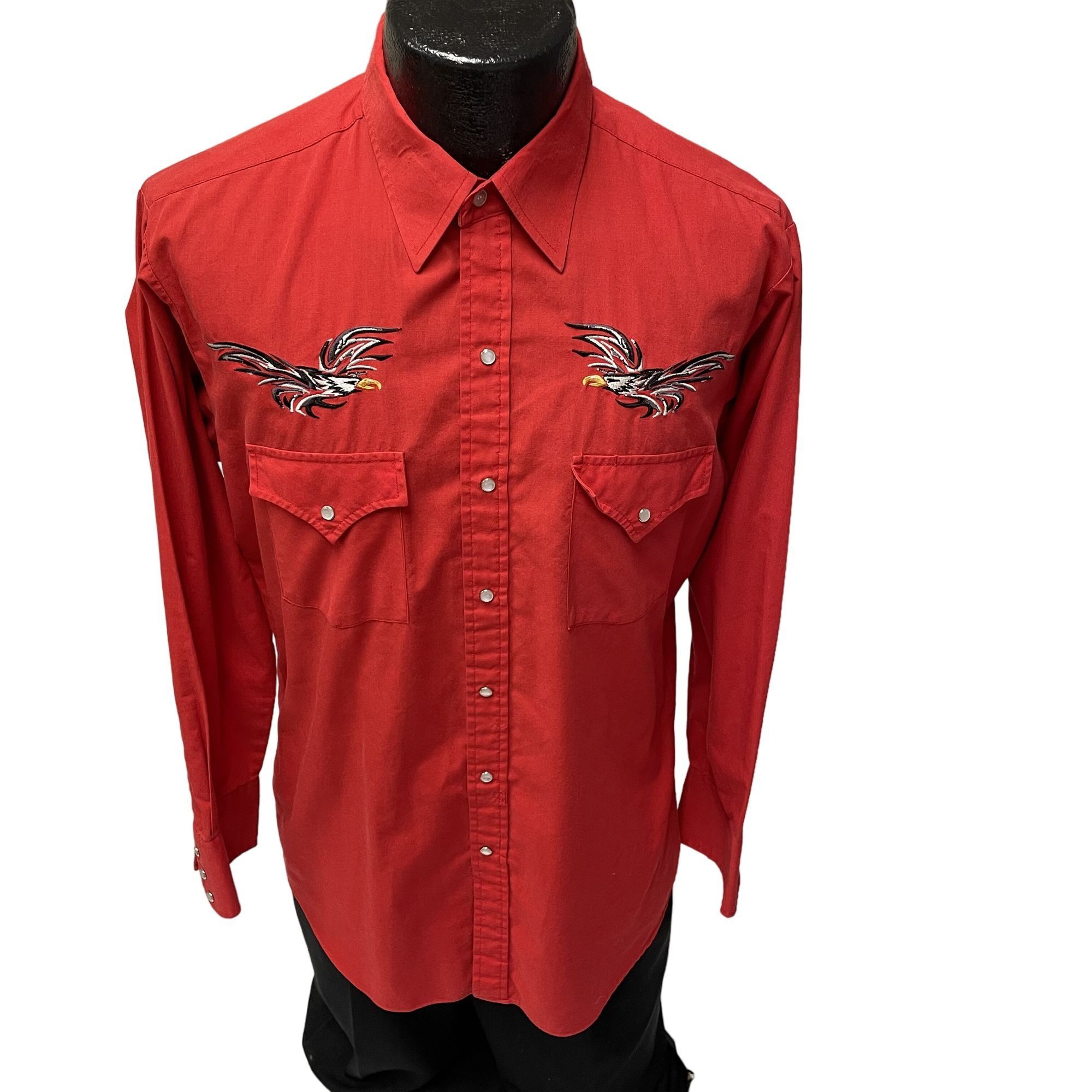 Other Vtg Plains RED Rockabilly PEARL SNAP Cowboy Western Shirt Size US M / EU 48-50 / 2 - 1 Thumbnail