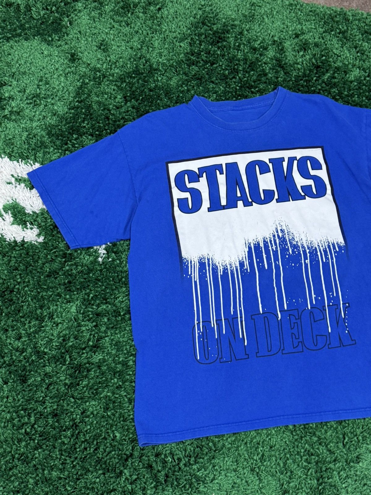 Vintage Vintage Paint Drip Stacks on Deck Large Graffiti Blue Size US L / EU 52-54 / 3 - 2 Thumbnail