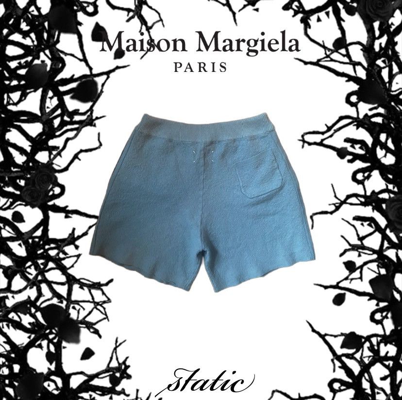 Maison Margiela Maison Margiela 10 Blue Brushed Wool Shorts. Size US 32 / EU 48 - 2 Thumbnail