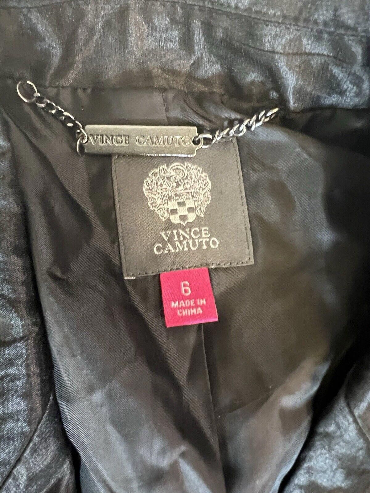 Vince Camuto Nwt Vince Camuto One Button Satin Blazer Jacket Black Sz 6 Size M / US 6-8 / IT 42-44 - 6 Thumbnail