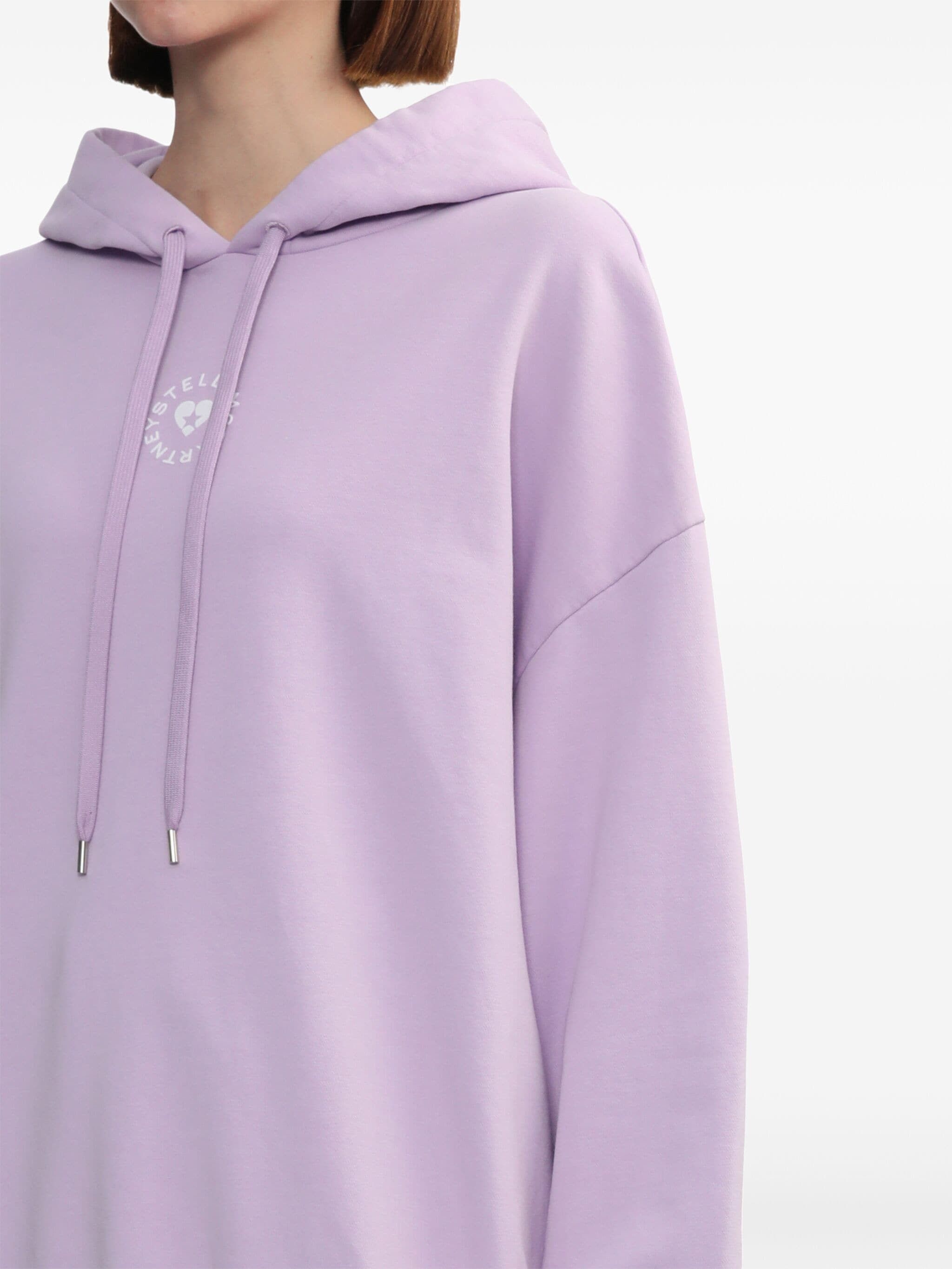 Stella McCartney o1s22i1n1024 Iconic Mini Heart Hooded Sweatshirt in Purple Size M / US 6-8 / IT 42-44 - 5 Thumbnail