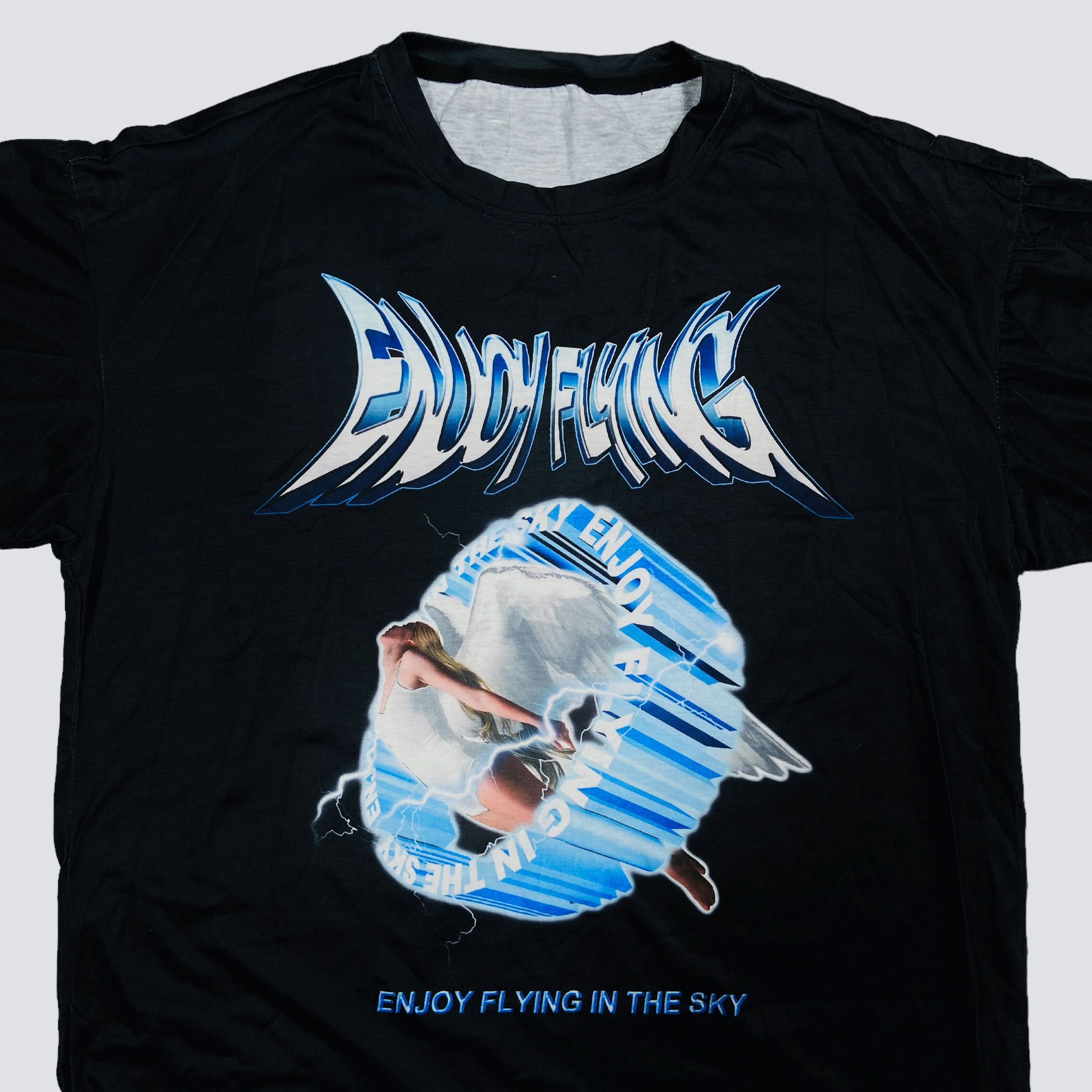 Designer Y2K OVERSIZED ENJOY FLYING RARE TEE - № 229 Size US XL / EU 56 / 4 - 2 Thumbnail