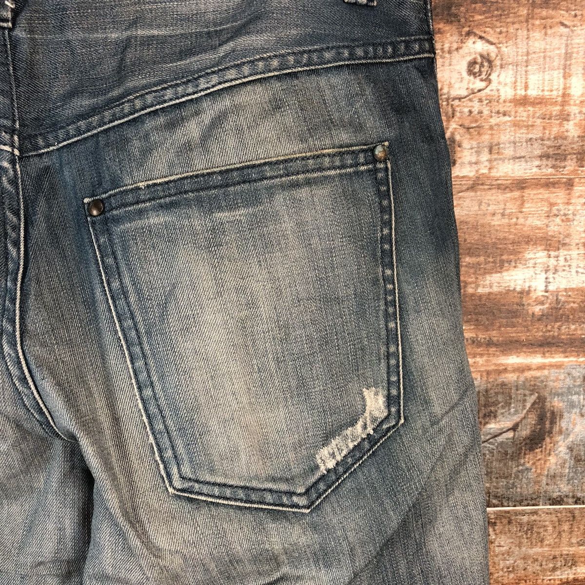 Uniqlo DL Uniqlo Jeans Dark Blue Distressed Denim Pants #C159 Size US 32 / EU 48 - 17 Thumbnail