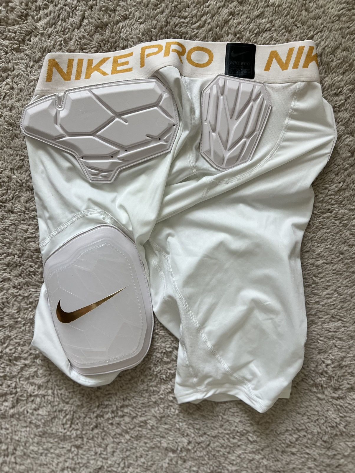 Nike Nike Pro Hyperstrong Padded White Gold Football Short Girdle Size US 34 / EU 50 - 4 Thumbnail