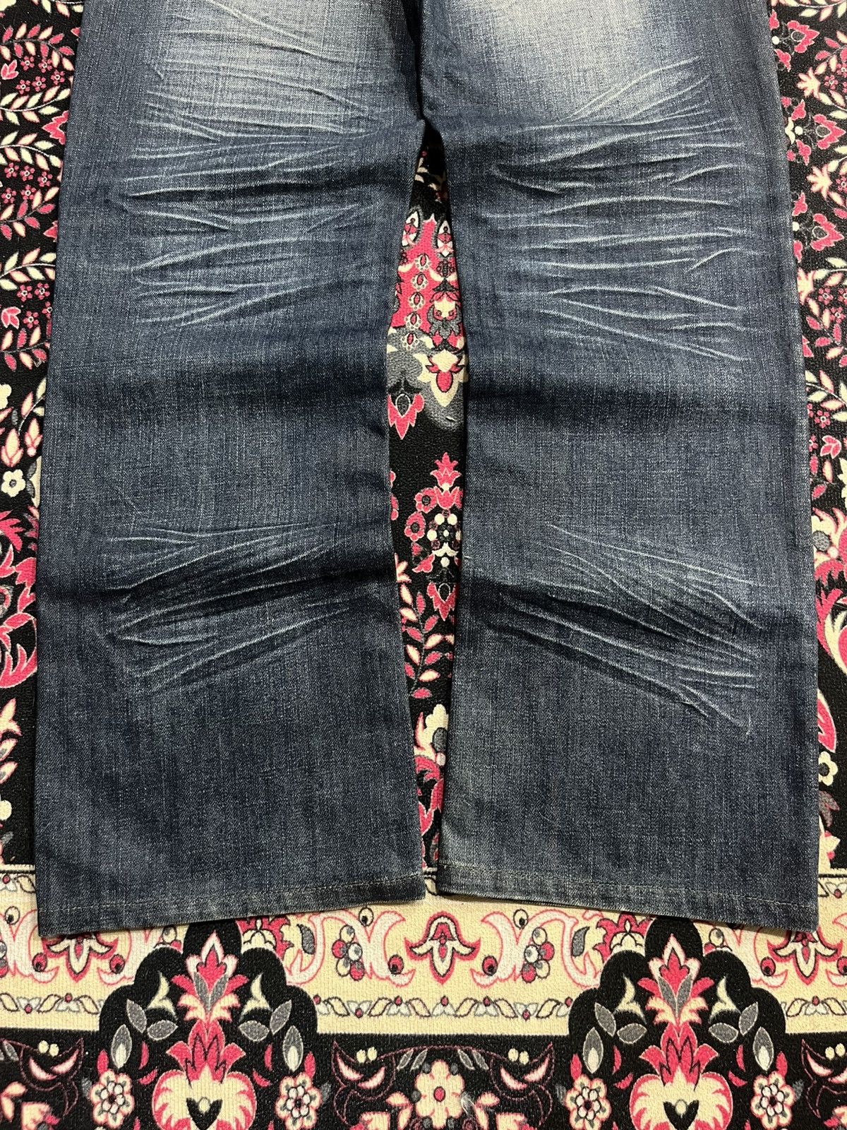 Ed Hardy Vintage Japanese Brand Amarantine Blue Washed Whisker Jeans Size US 34 / EU 50 - 12 Thumbnail