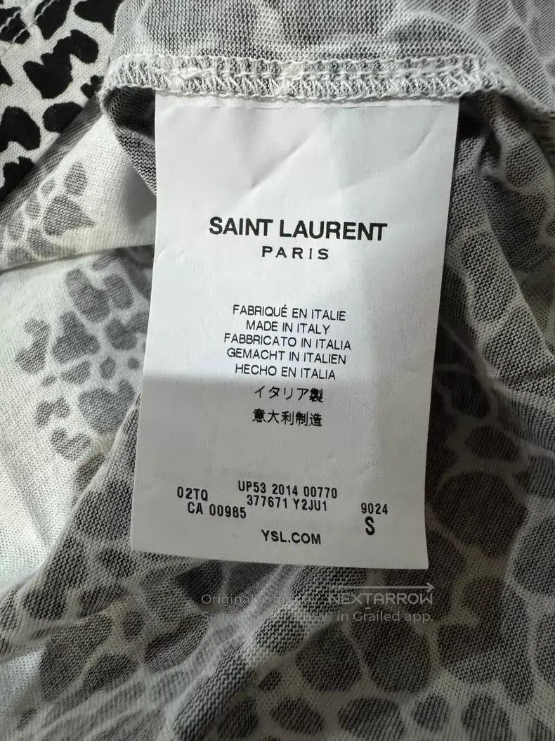 Saint Laurent Paris Saint Laurent Paris Original White Leopard Print Short Sle Size US S / EU 44-46 / 1 - 5 Thumbnail