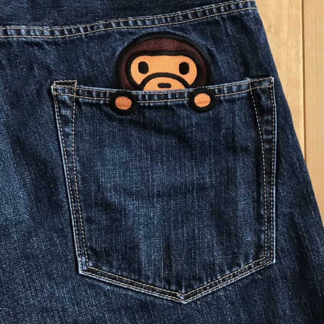 Bape BAPE Milo embroidered denim shorts a bathing ape ★size M Size US 32 / EU 48 - 3 Thumbnail