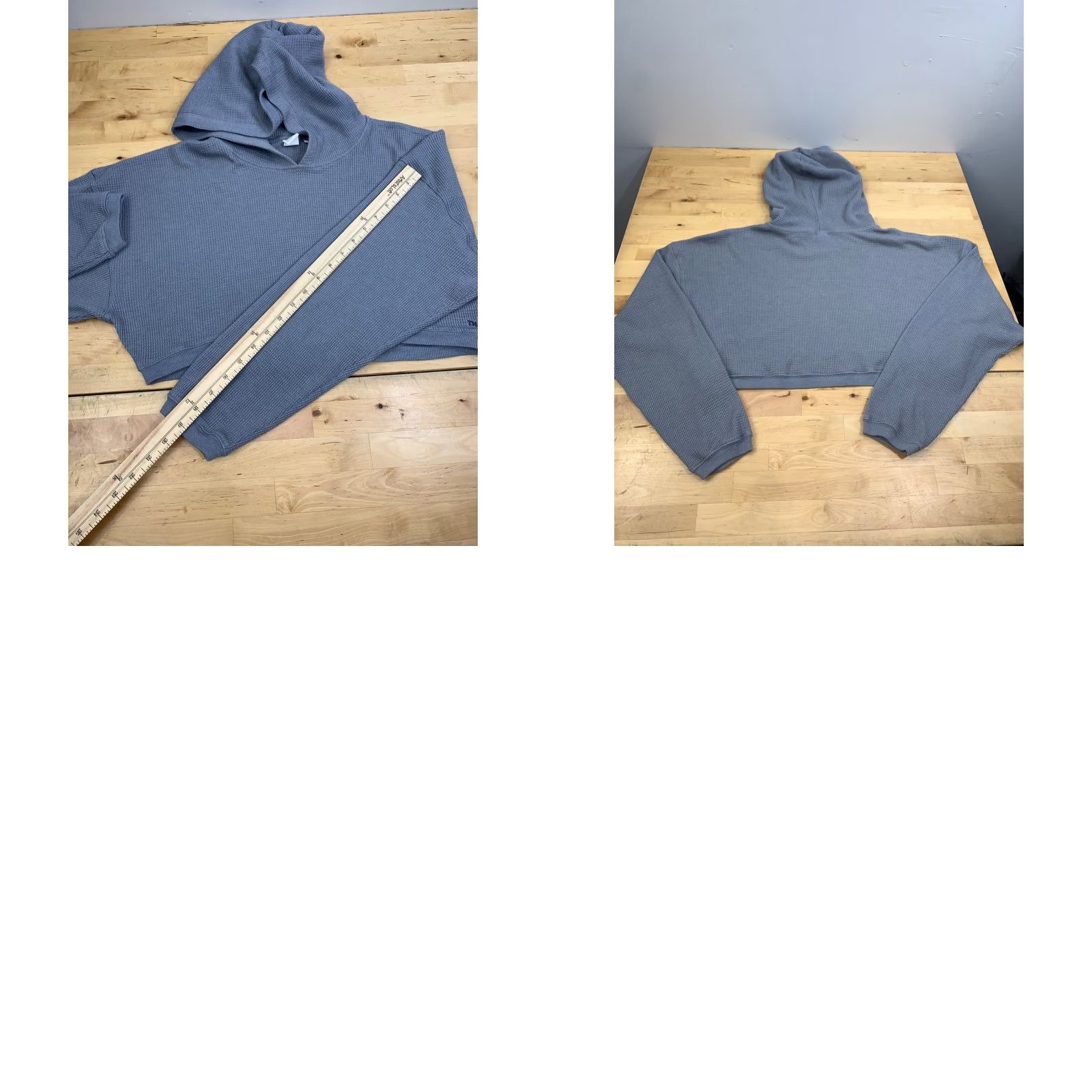 TNA TNA Hoodie Womens M Cropped Pullover Waffle Blue Casual Size M / US 6-8 / IT 42-44 - 8 Thumbnail