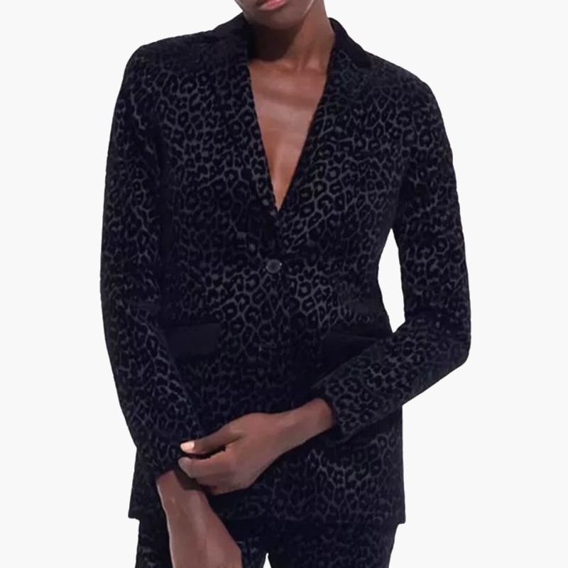The Kooples The kooples black leopard velvet blazer Size 34 Size XS / US 0-2 / IT 36-38 - 1 Thumbnail