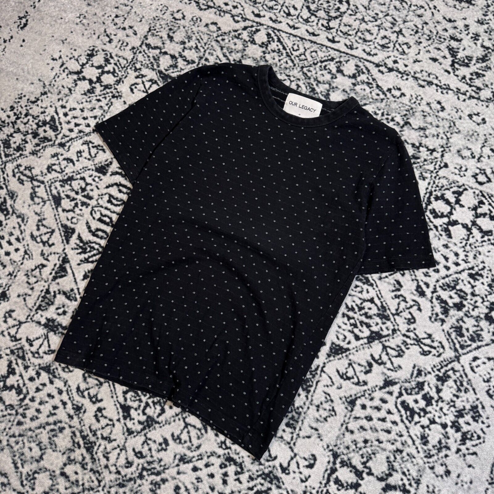 Our Legacy × Vintage Our Legacy Unisex Black Cotton T-Shirt Size S Polka Dot Size US S / EU 44-46 / 1 - 2 Thumbnail