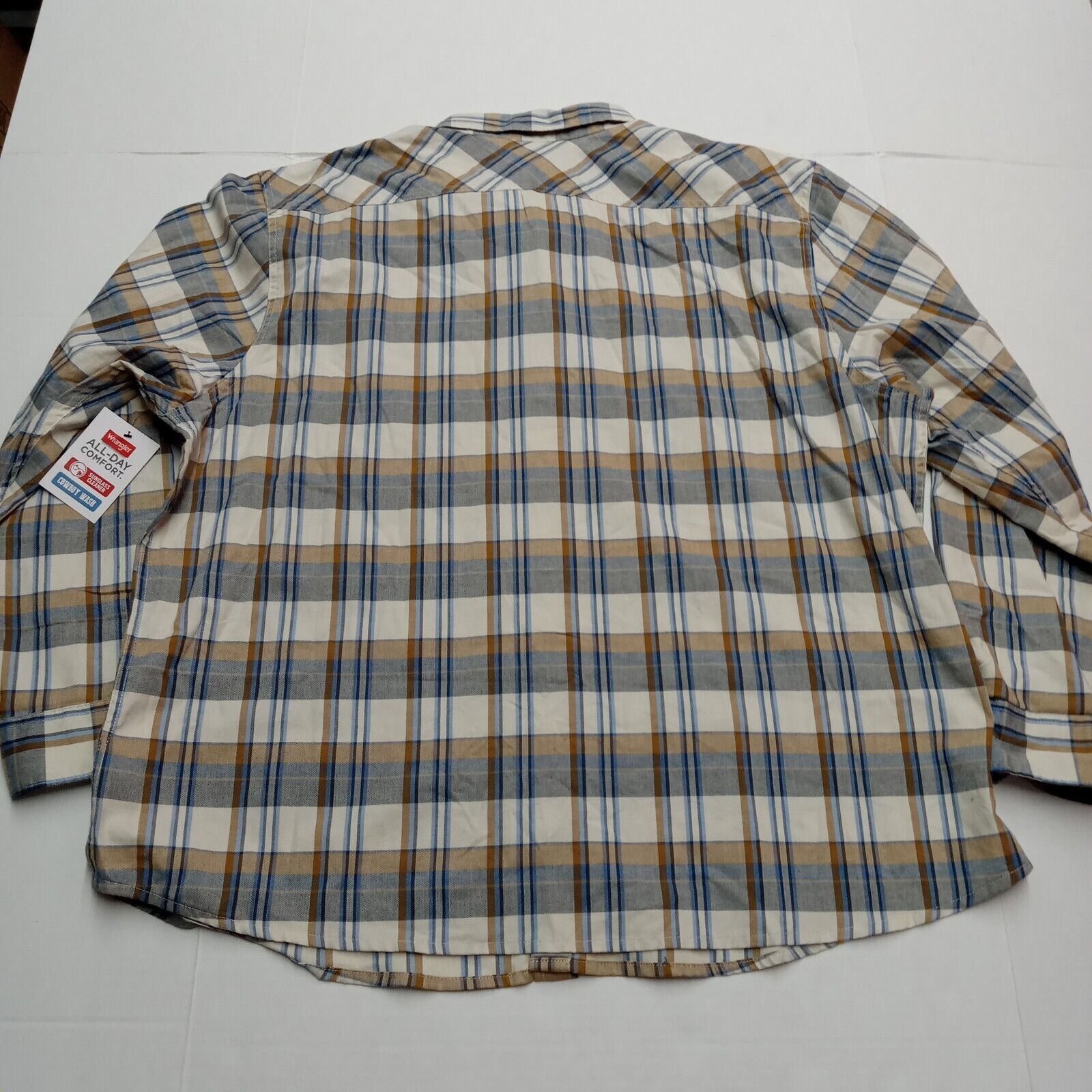 Wrangler Wrangler Slim Fit Shirt Men's 3XL Cowboy Wash Beige Plaid Size US XXL / EU 58 / 5 - 9 Thumbnail