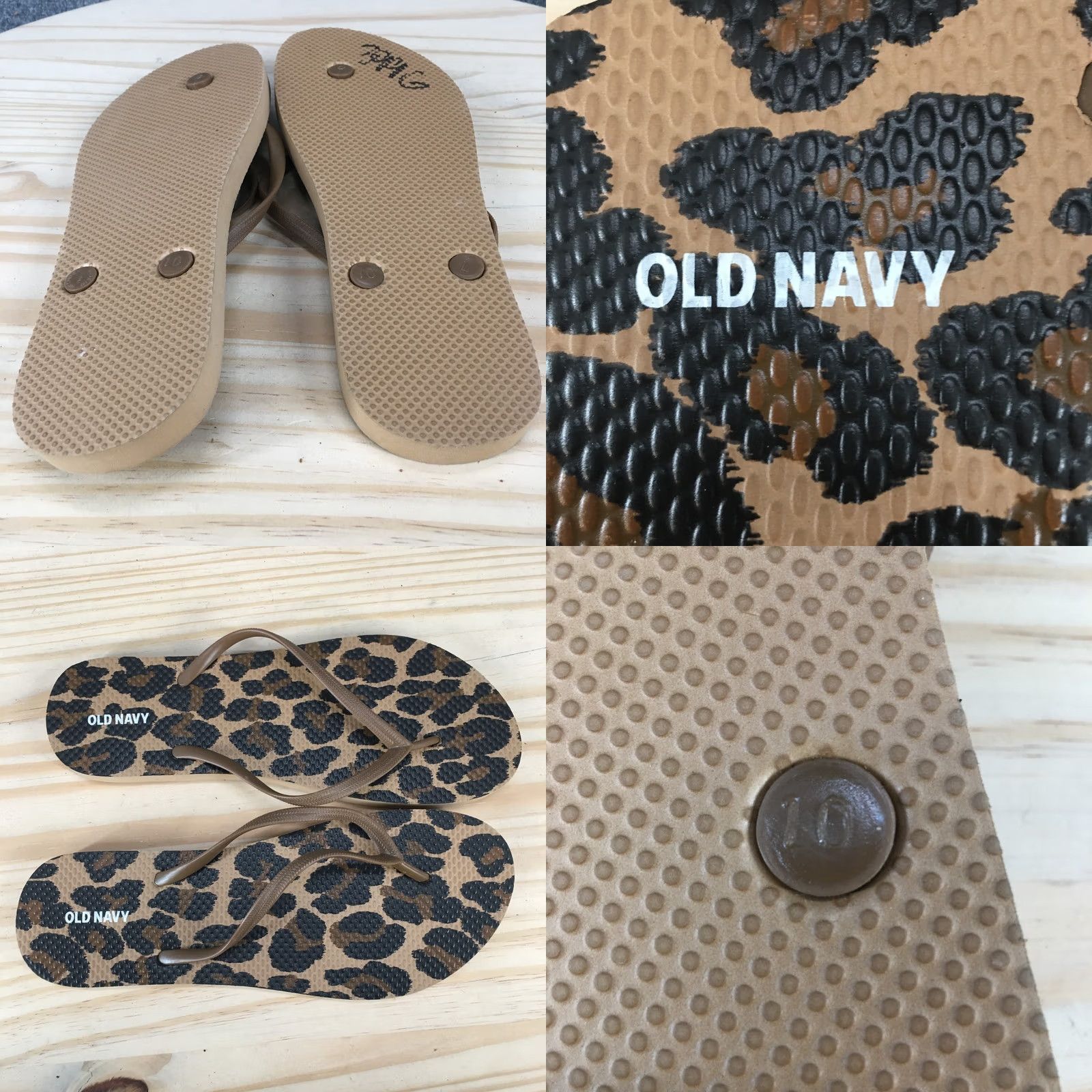 Old Navy Old Navy Sandals Womens 10 Flip Flop Brown Leopard Print Toe-Post Comfort Casual Size US 10 / IT 40 - 9 Thumbnail