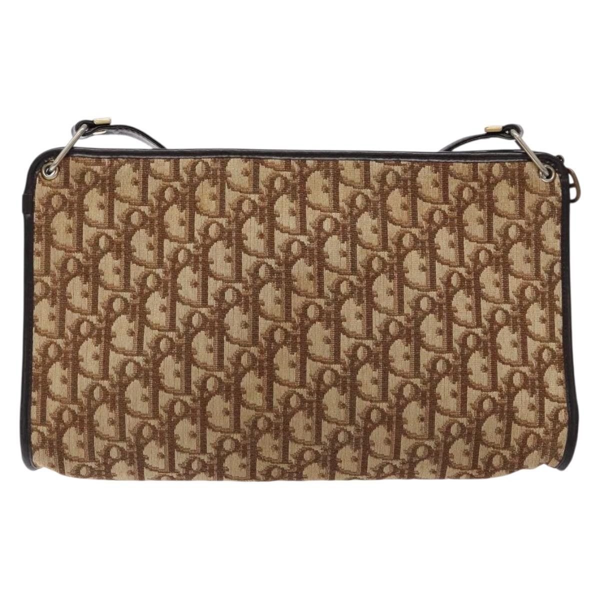 Dior DIOR Trotter Canvas Shoulder Bag Brown Gold Size ONE SIZE - 3 Thumbnail