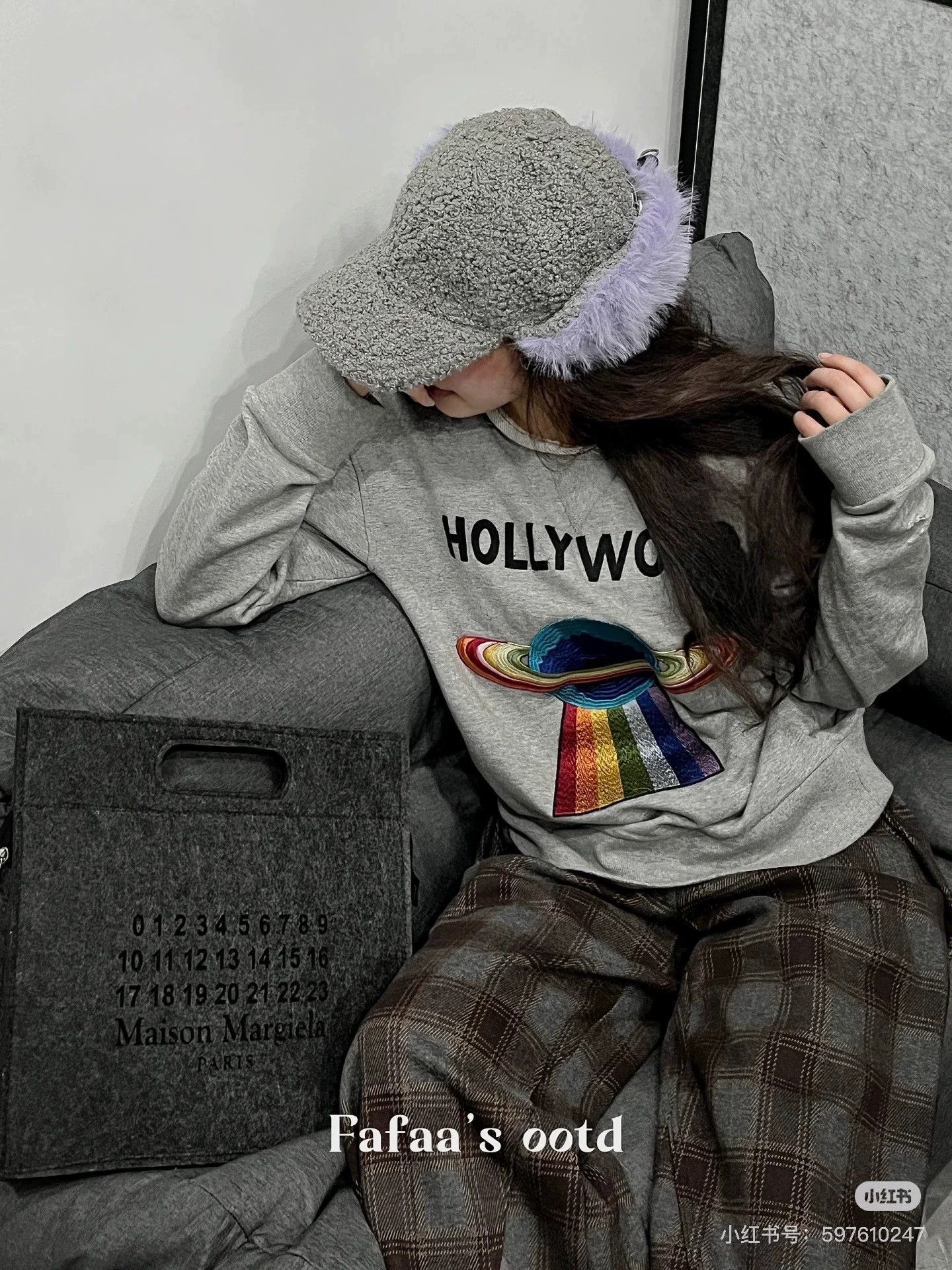 gray gucci hollywood spaceship sweatshirt size S