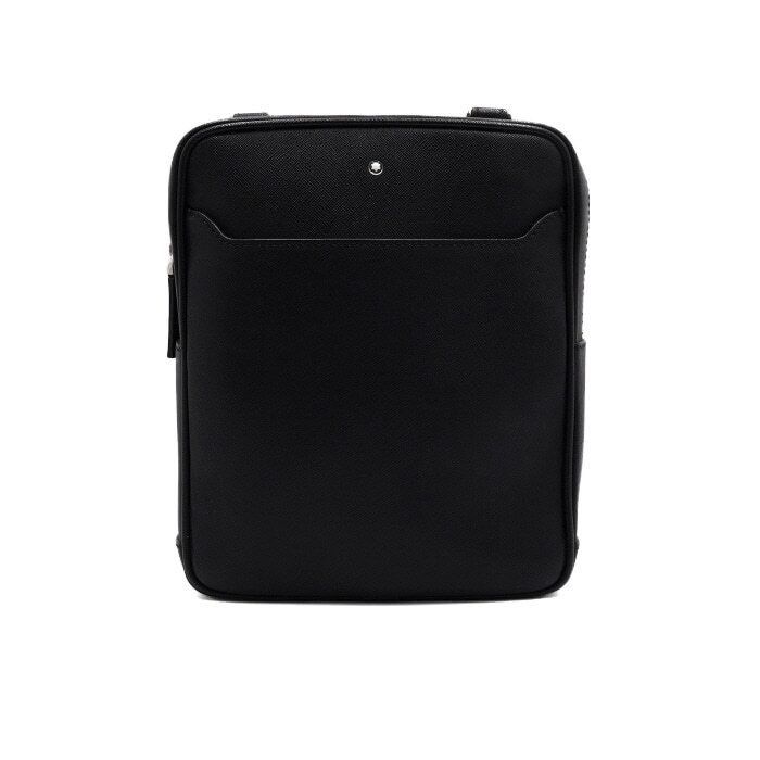 Black Leather Messenger Shoulder Bag Crossbody, Men's