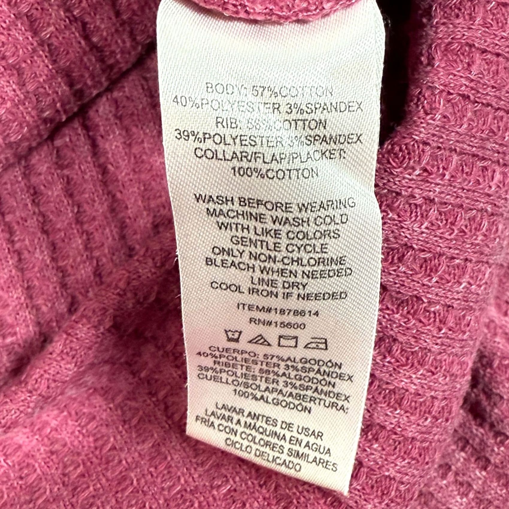 Vintage BRIGGS Button-Up Shirt Waffle Knit Long Sleeve Pink Women Regular Large Adult Womens Shacket Thermal Pockets Size L / US 10 / IT 46 - 4 Thumbnail