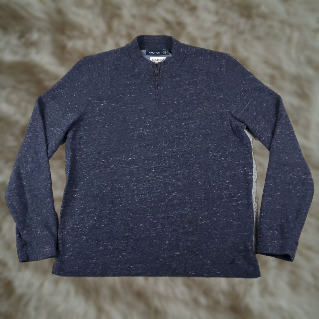 Nautica Nautica Mens Blue 1/4 Zip Pullover Sweater Medium Size US M / EU 48-50 / 2 - 1 Thumbnail