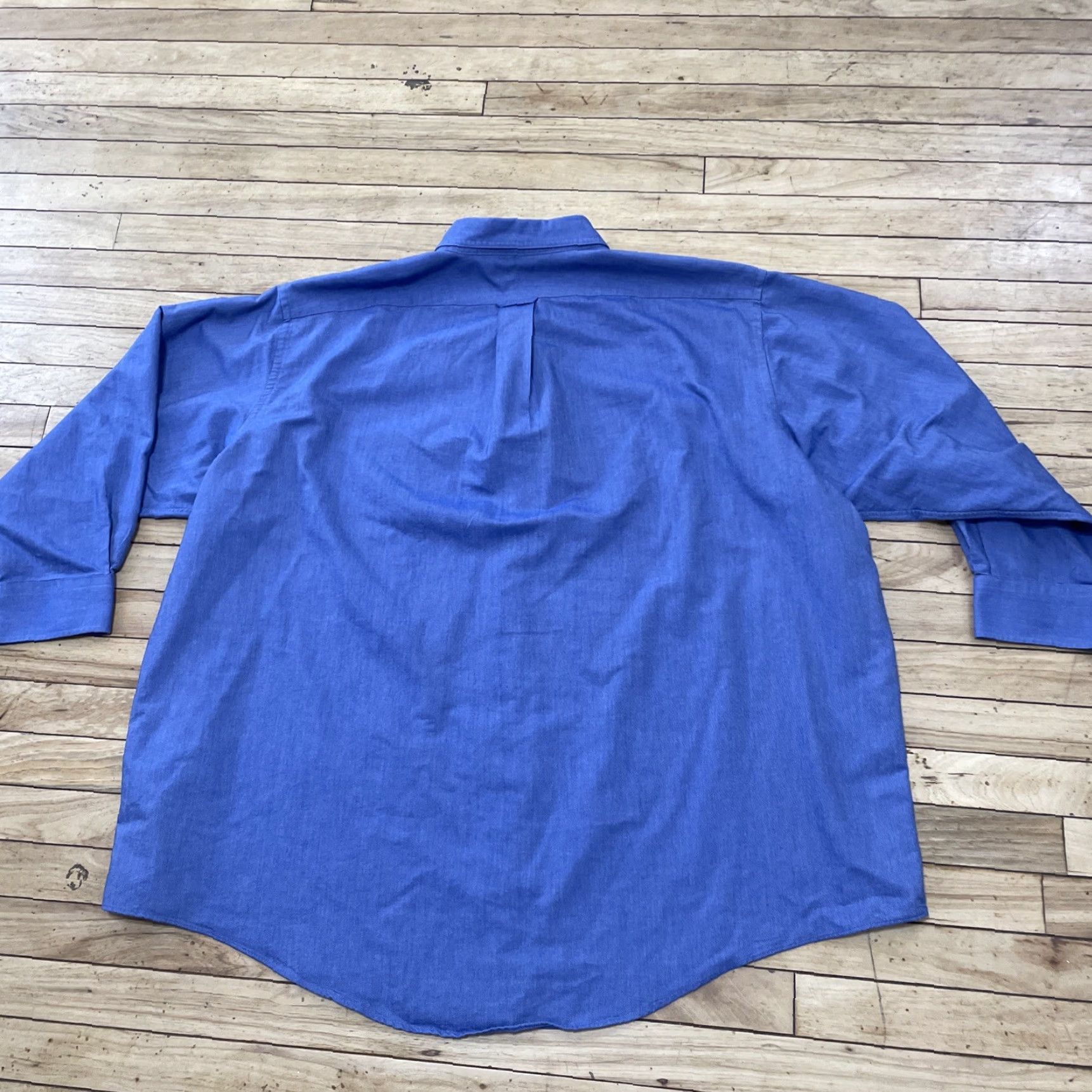 Lands' End VINTAGE Lands' End Button-Up Shirt Men Big & Tall 21x36 Blue Twill Oxford Button-Down Collar Size US XXL / EU 58 / 5 - 2 Thumbnail