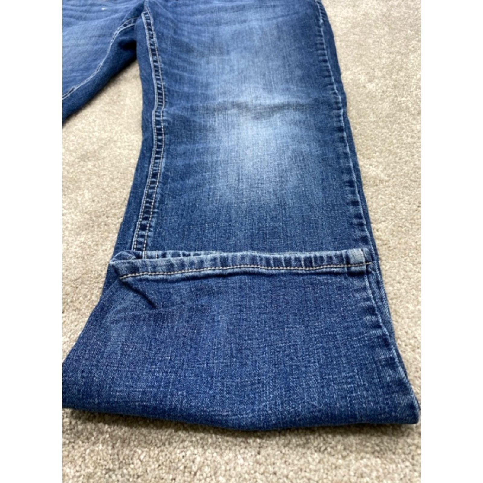 Denime AXEL Jeans Denim 36x32 Athletic Mens 5-Pocket Straight Blue Cotton Spandex Medium Wash Regular Rise Button Zip 36 Inseam 38 Waist Size US 36 / EU 52 - 3 Thumbnail