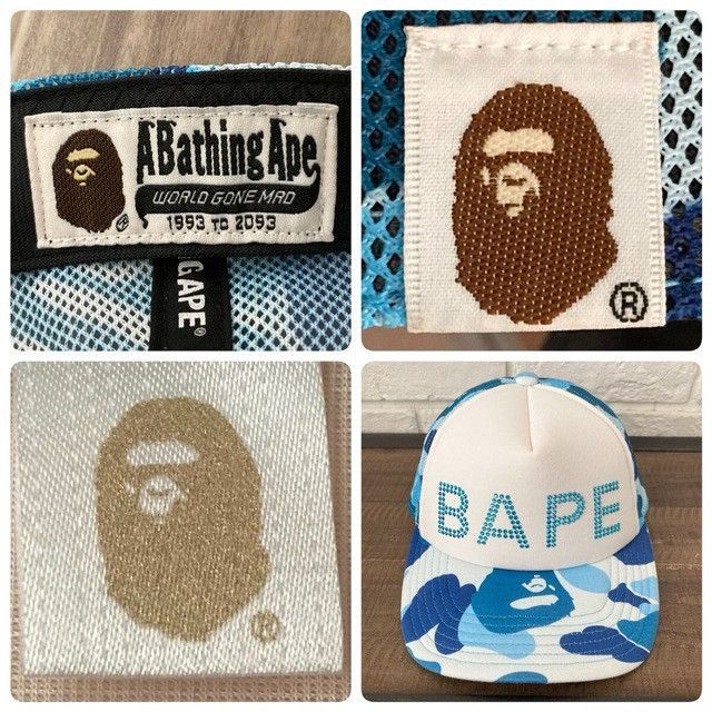 Bape BAPE CRYSTAL STONE ABC CAMO Blue trucker hat cap APE Size ONE SIZE - 9 Thumbnail
