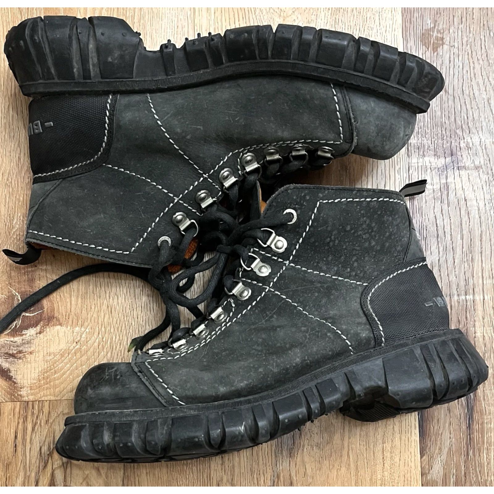 Vintage VINTAGE Bunker Boots Lace Up Combat Goth Grunge 12 H2F Men Boots Gray 90s Suede Leather? Size US 12 / EU 45 - 3 Thumbnail