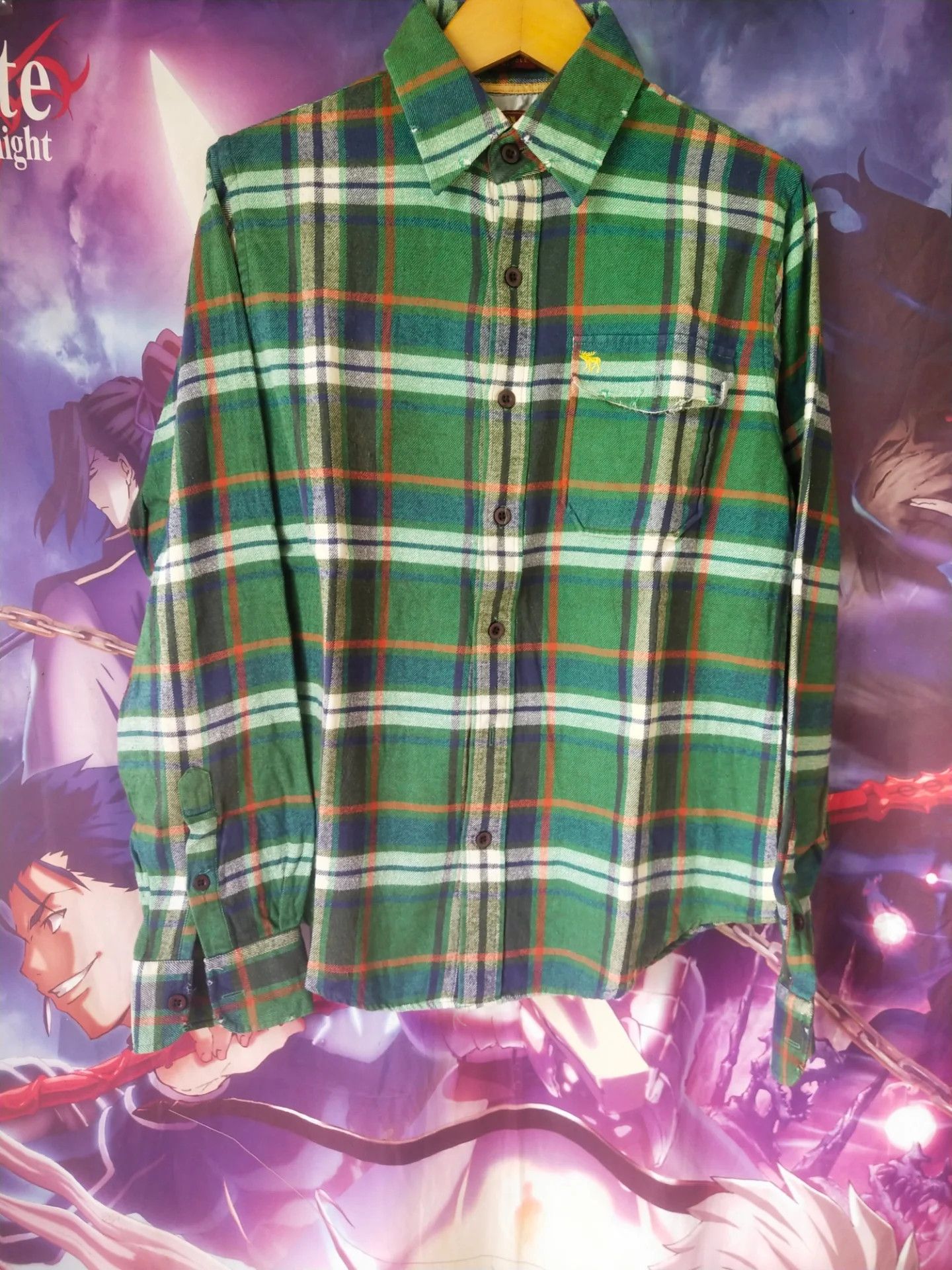 Abercrombie & Fitch Vintage Abercrombie and Fitch Green Large Plaid Flanel Shirt Size US S / EU 44-46 / 1 - 1 Thumbnail