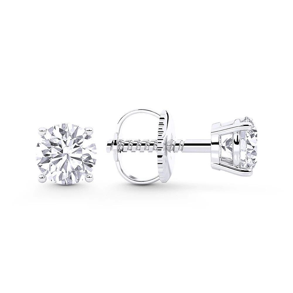 Other 1.00ct Lab Grown Diamond Round Earrings in 14k White Gold Size ONE SIZE - 2 Thumbnail