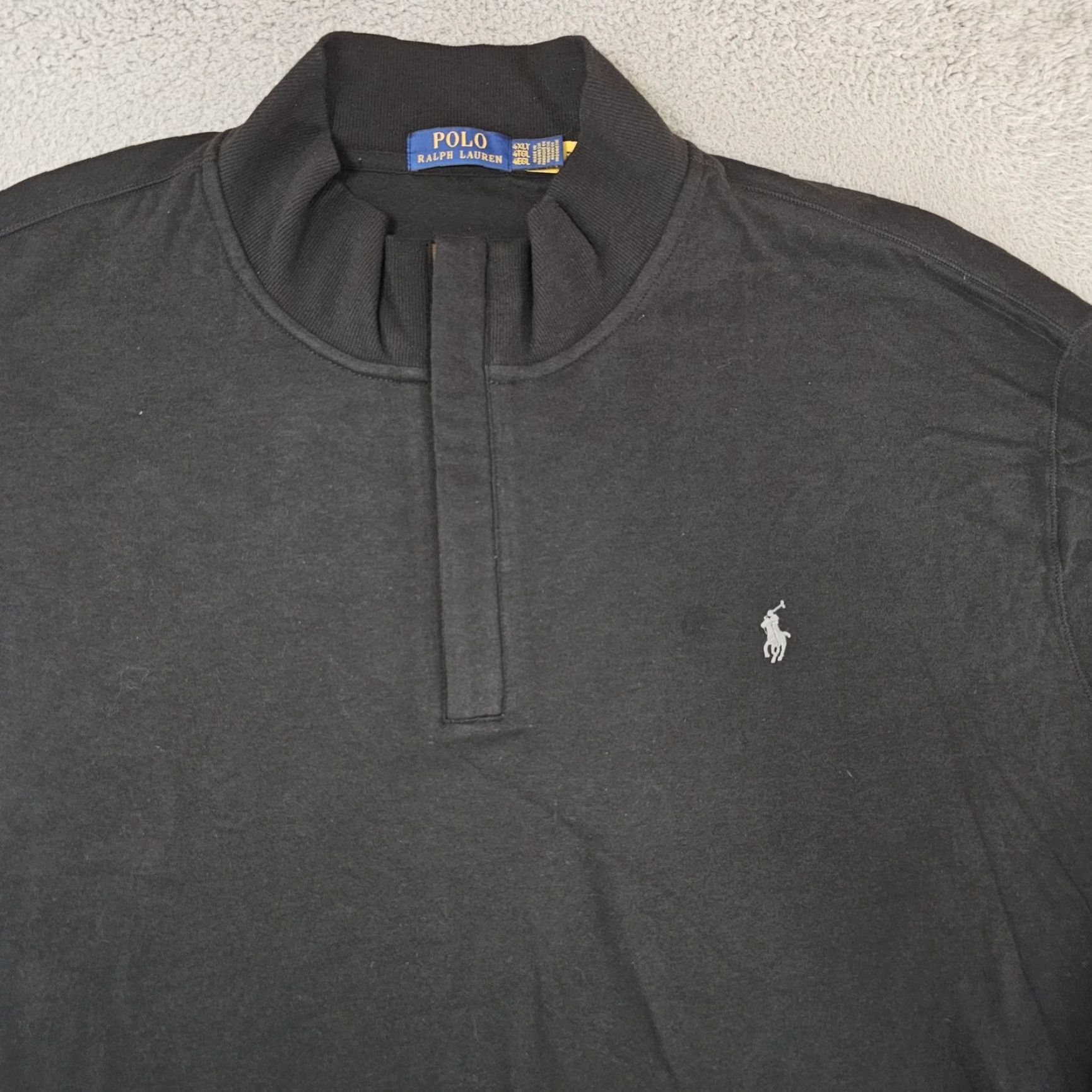Polo Ralph Lauren Polo Ralph Lauren Sweatshirt Mens 4XLT Black Mock Neck Lightweight Knit Pullover Size US XXL / EU 58 / 5 - 2 Thumbnail