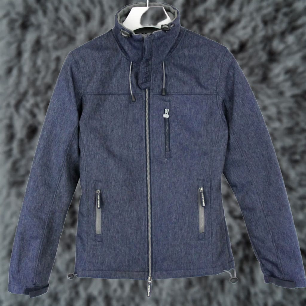 Superdry Superdry Jacket Men's SMALL Full Zip High Neck Denim Look Blue Size US S / EU 44-46 / 1 - 1 Thumbnail