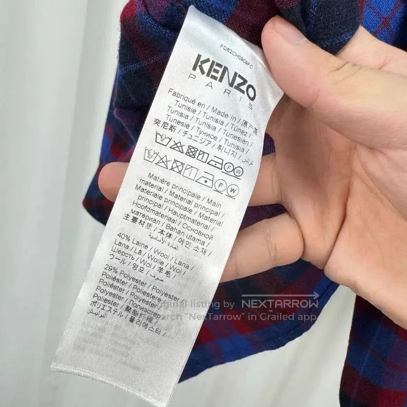 Kenzo KENZO Multicolor Wool Blend Embroidered Logo Shirt . Size US S / EU 44-46 / 1 - 6 Thumbnail