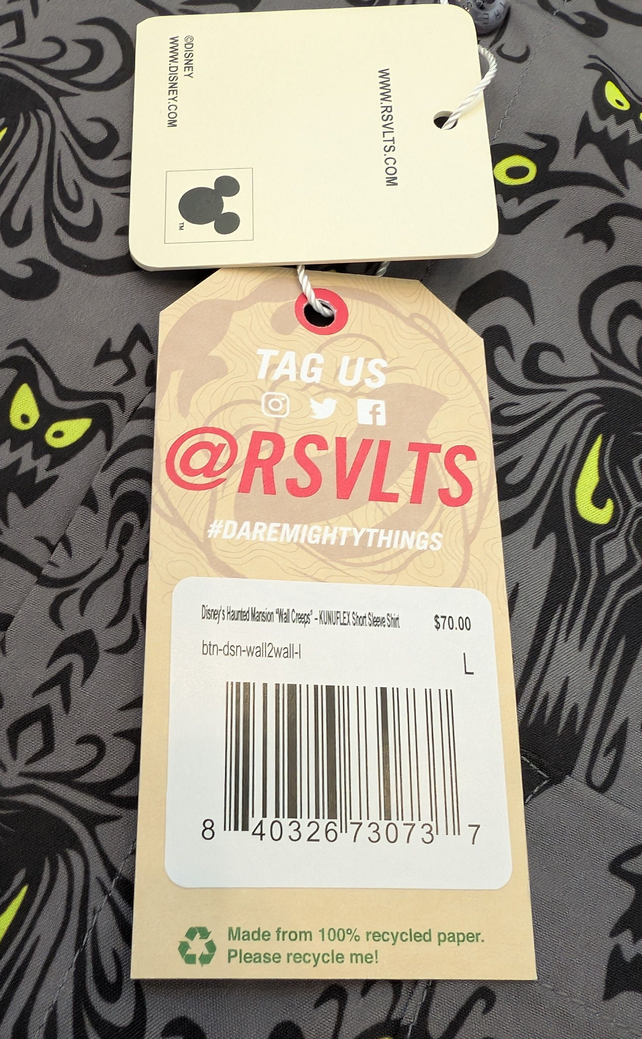 Other NWT RSVLTS x Disney Haunted Mansion Wall Creeps Shirt Size US L / EU 52-54 / 3 - 4 Thumbnail
