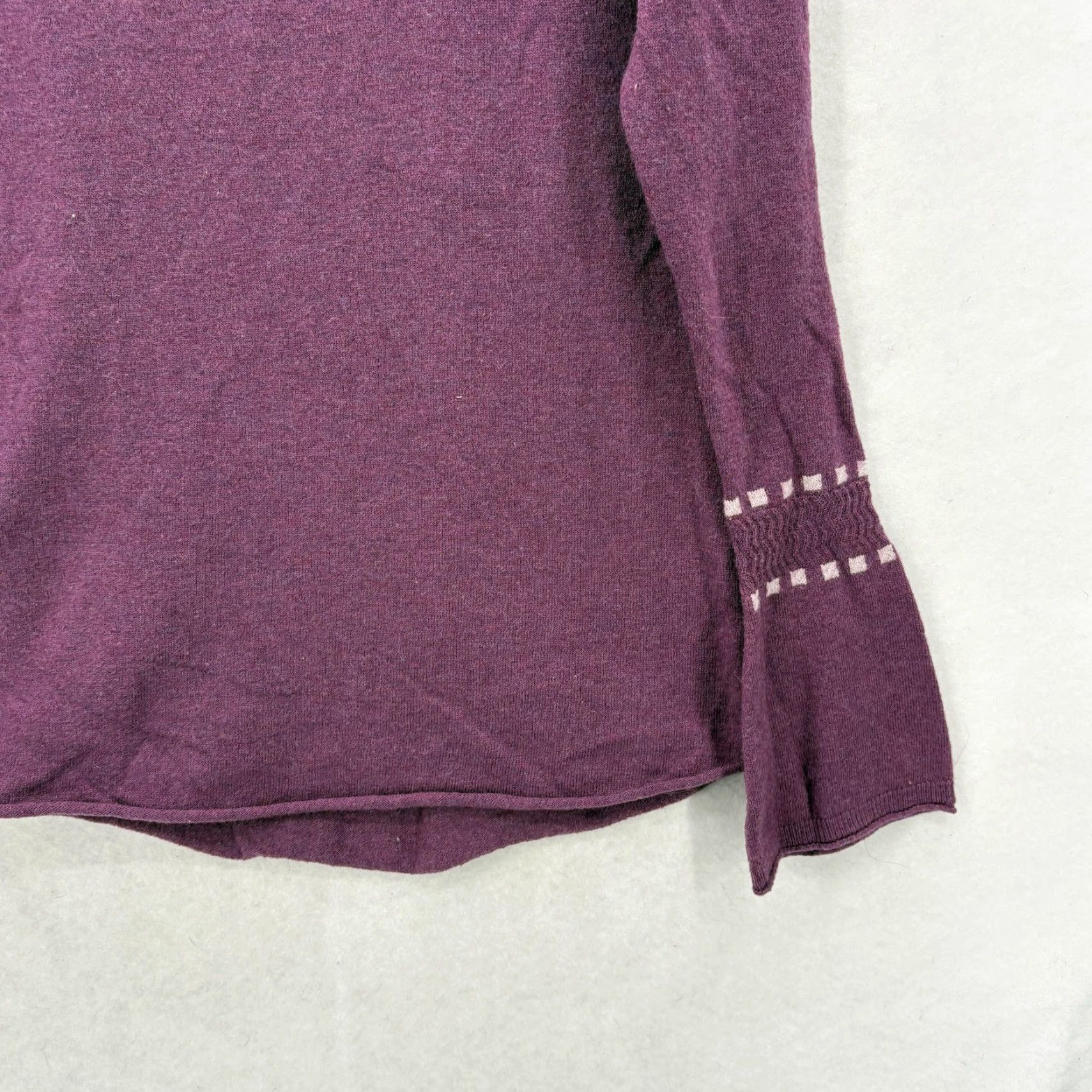 Smartwool SmartWool Sweater Womens Medium Purple Wool Crew Neck Bell Sleeve Lightweight Pullover Casual Fall Womens Size M / US 6-8 / IT 42-44 - 3 Thumbnail
