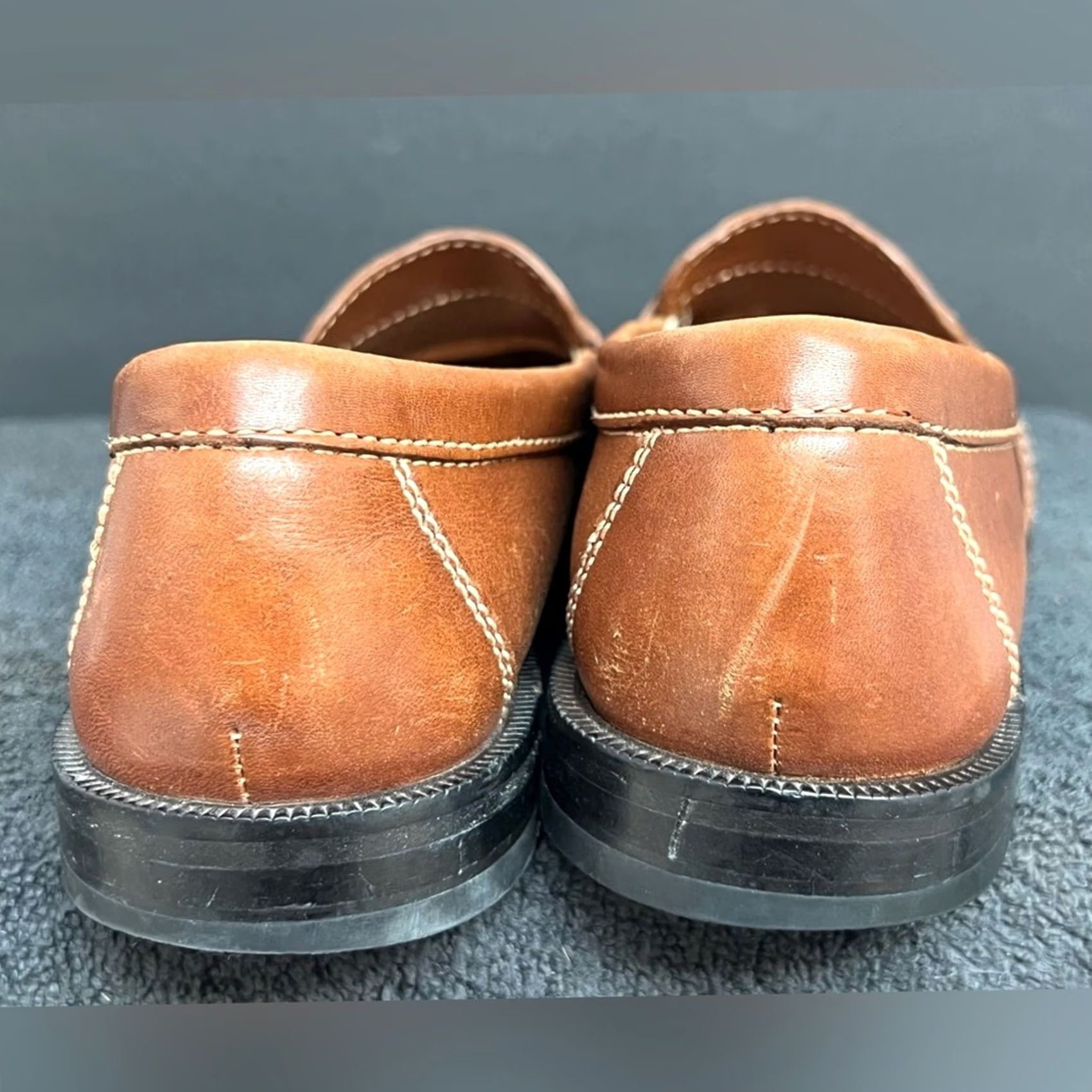 Cole Haan Cole Haan Moc Toe Loafer Full Strap Penny Mens 10N Saddle Tan Leather VGUC Size US 10 / EU 43 - 5 Thumbnail