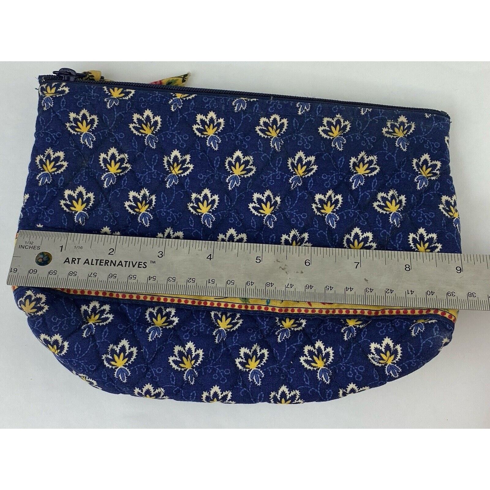 Vera Bradley VTG Vera Bradley Cosmetic Pouch Bag Mason Blue Zip Floral Size ONE SIZE - 11 Thumbnail