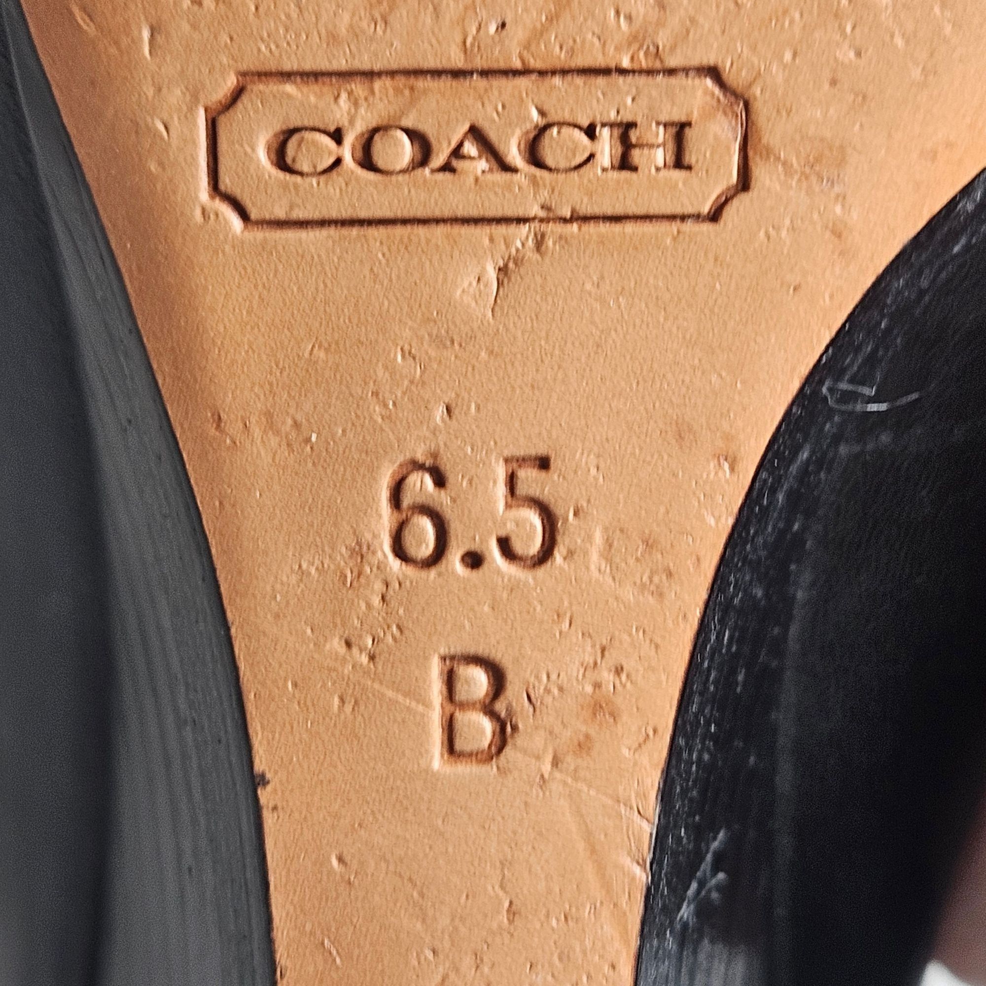 Coach Women’s Black Leather Wedge Heels 6.5B Quiet Luxury, O