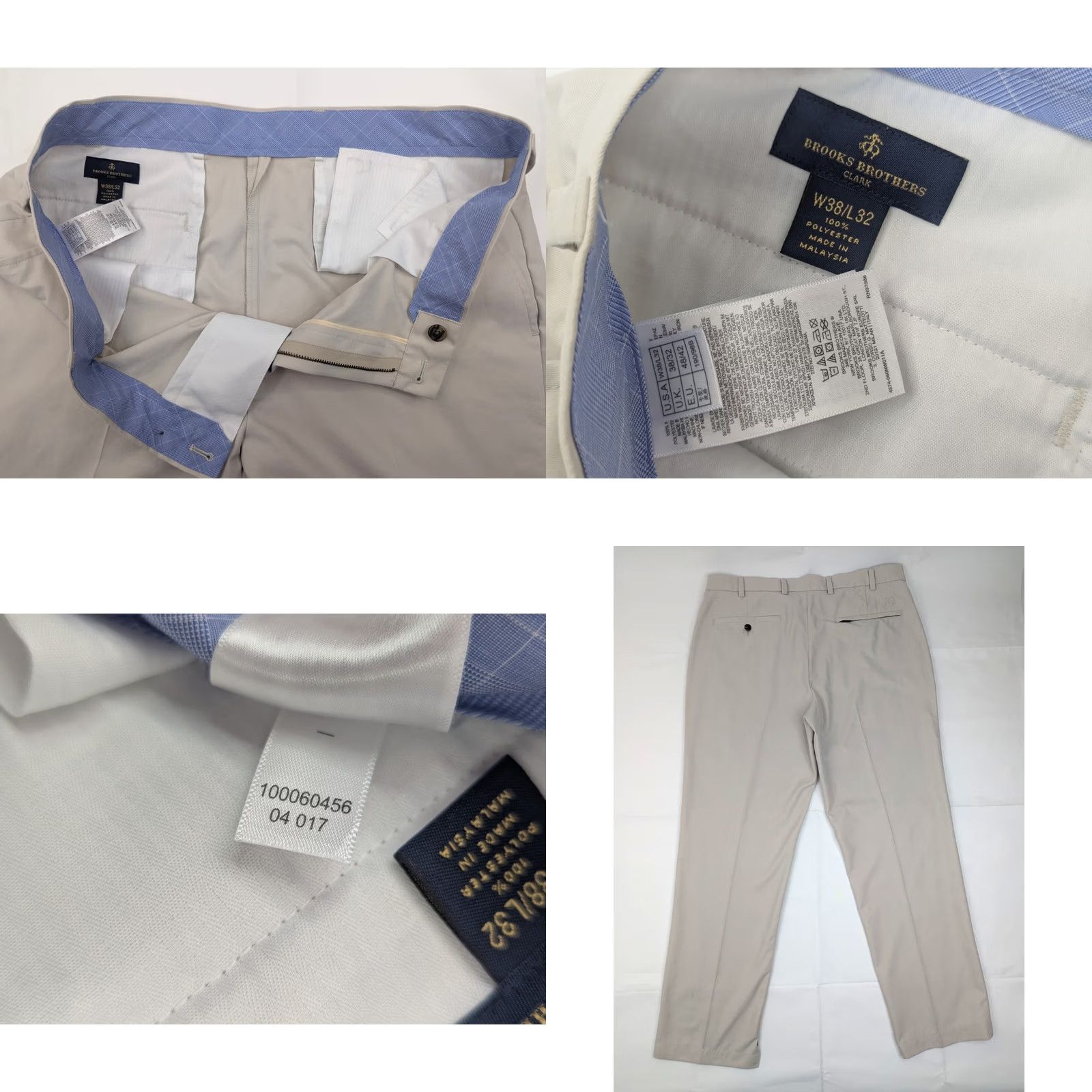 Brooks Brothers Brooks Brothers Clark Fit Chino Pants Men 38x31 Beige Cotton Spandex Flat Front Regular Straight - Classic/Business Casual 90s? Size US 38 / EU 54 - 8 Thumbnail