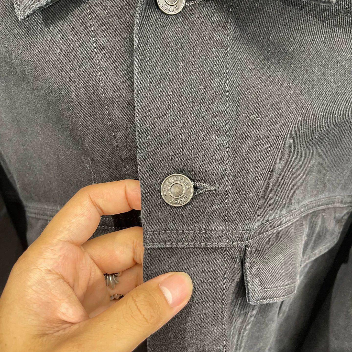Balenciaga Balenciaga Tape Black Denim Jacket Size 1 95 New Size S / US 4 / IT 40 - 4 Thumbnail