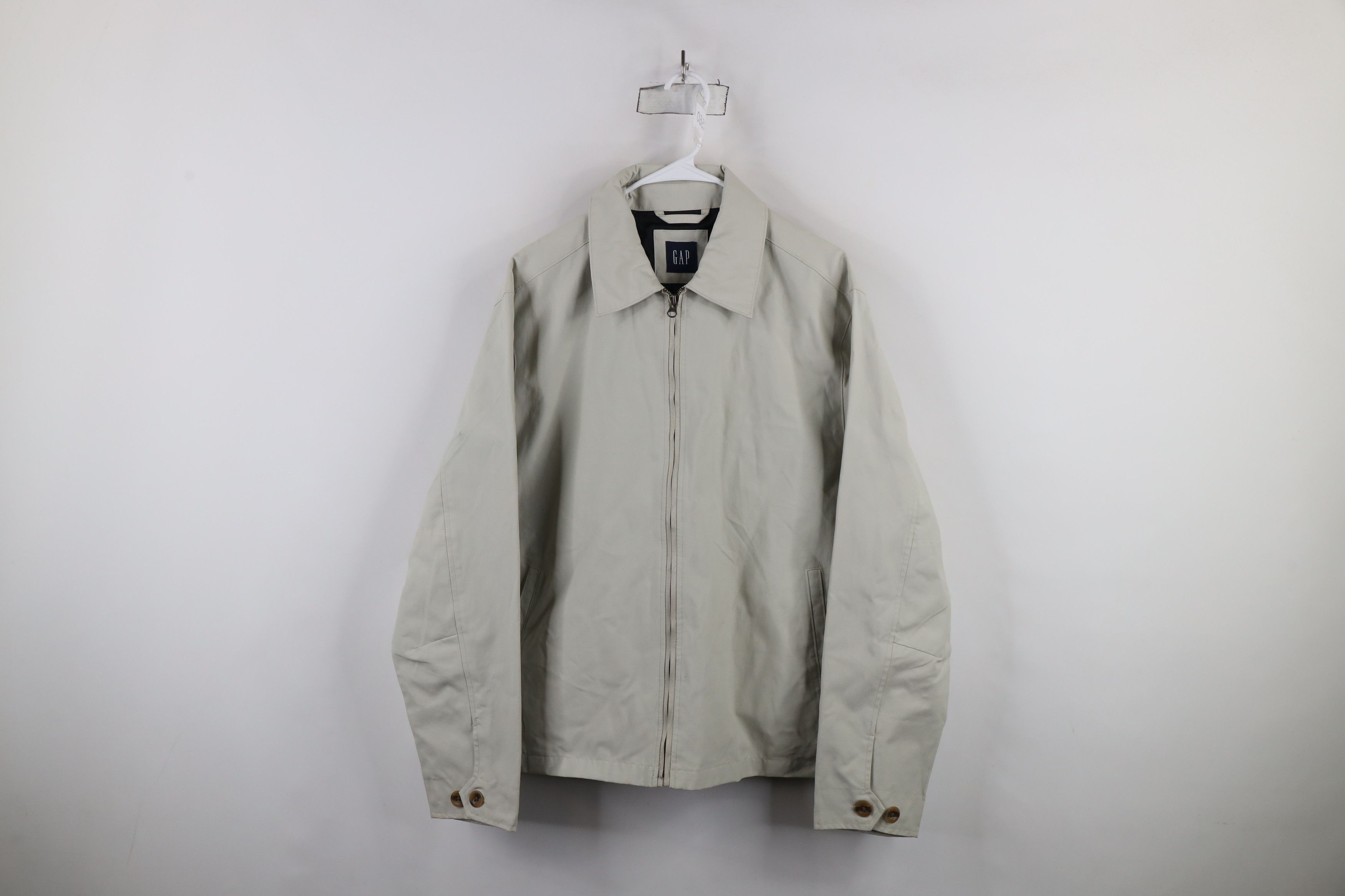 Gap × Vintage Vintage Y2K 2004 Gap Canvas Laminate Cafe Racer Jacket Beige Size US M / EU 48-50 / 2 - 1 Thumbnail