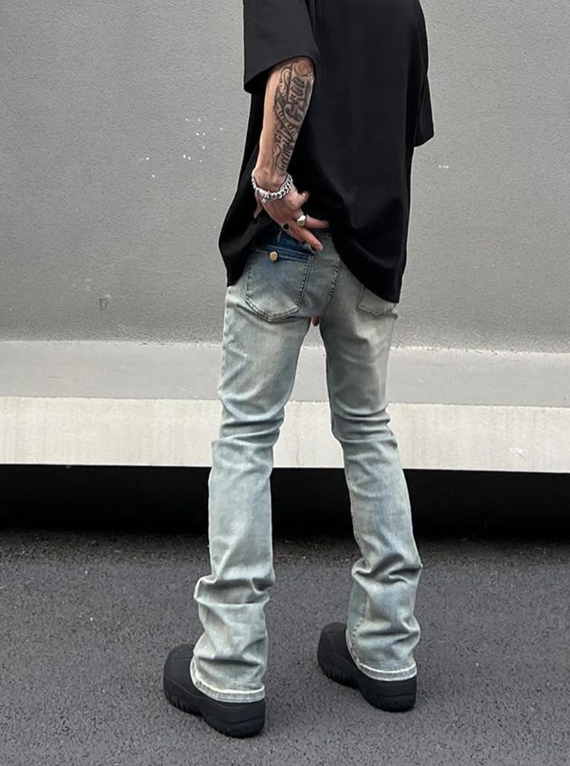 Japanese Brand × Jean Jeans Men Streetwear Solid Color Size US 29 - 2 Thumbnail