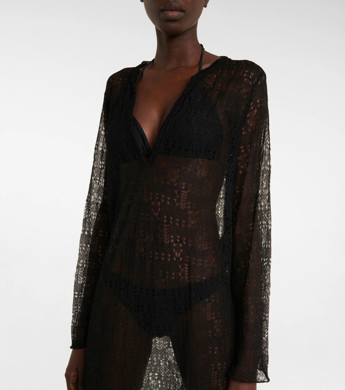 Saint Laurent Paris o1y0126 Midi Dress in Black Size S / US 4 / IT 40 - 2 Thumbnail