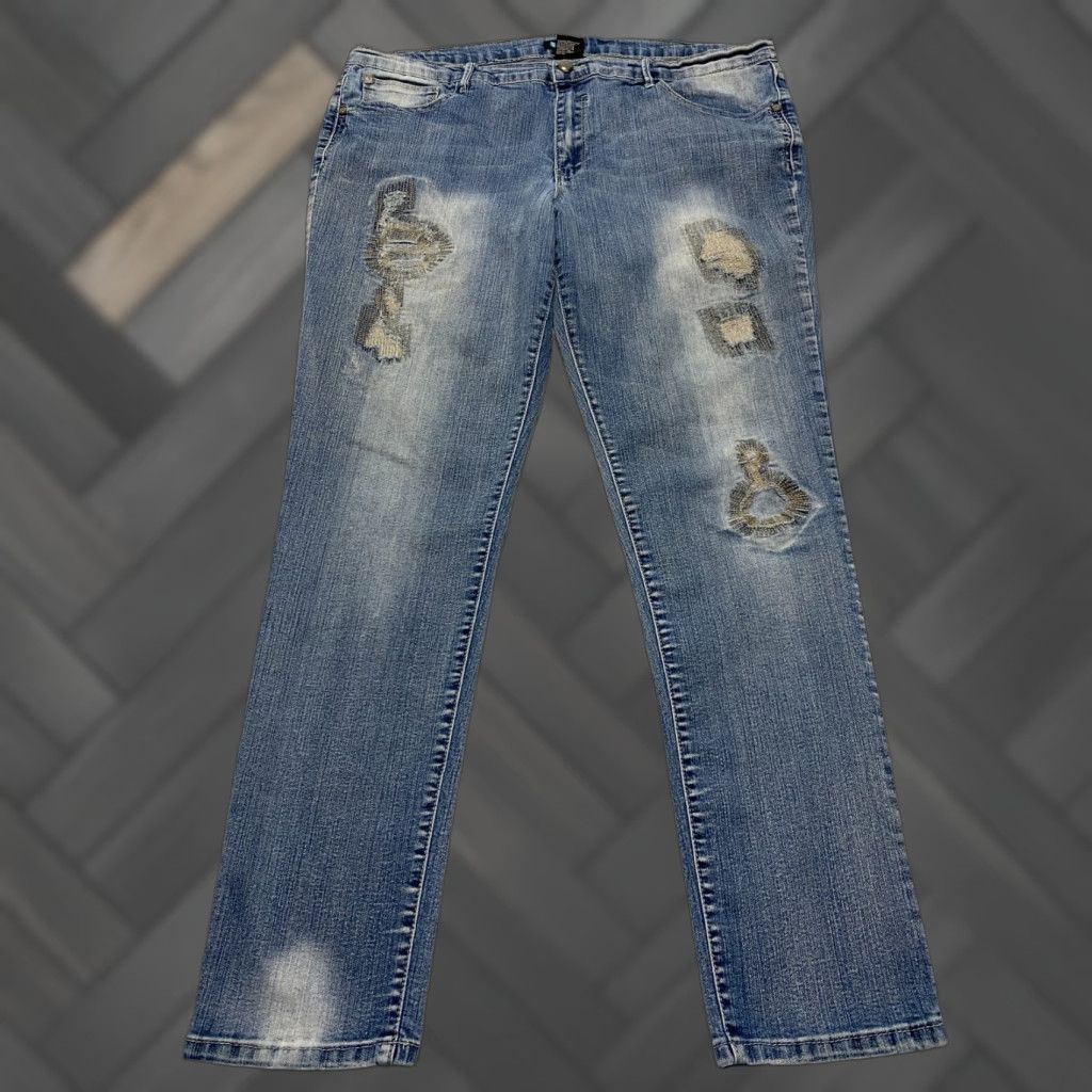 Vintage Tractor Jeans Women’s Denim Straight Stretch Blue 13 Regular 37x30 Adult Womens Size 13 Jeans Size 25" / US 0 / IT 36 - 1 Thumbnail