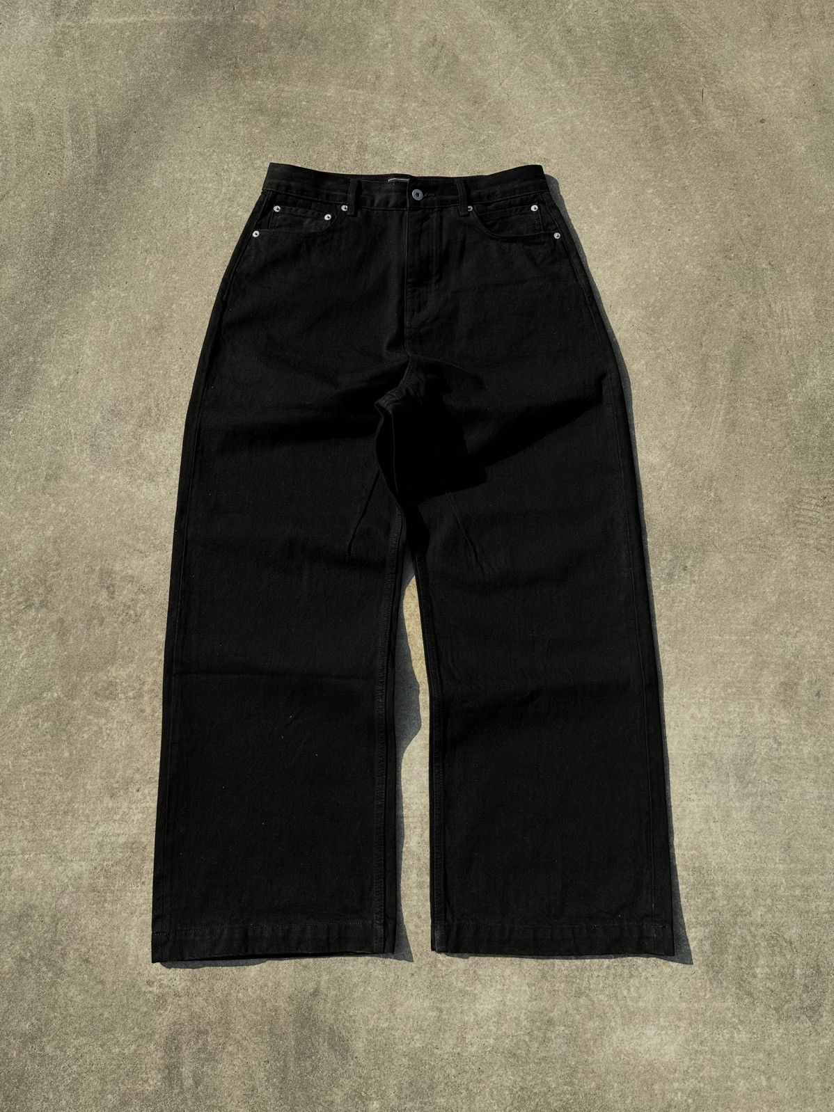 Japanese Brand Selvedge Jet Black Baggy Denim Size US 32 / EU 48 - 1 Thumbnail